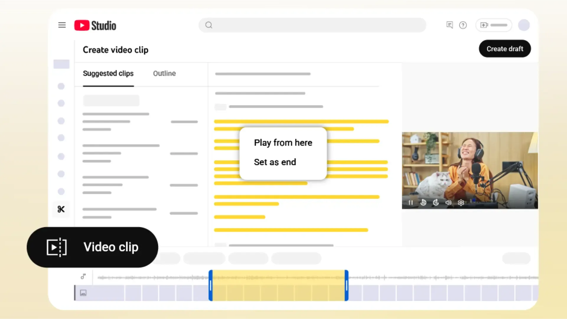 Creators can still generate Clips through YouTube Studio.webp
