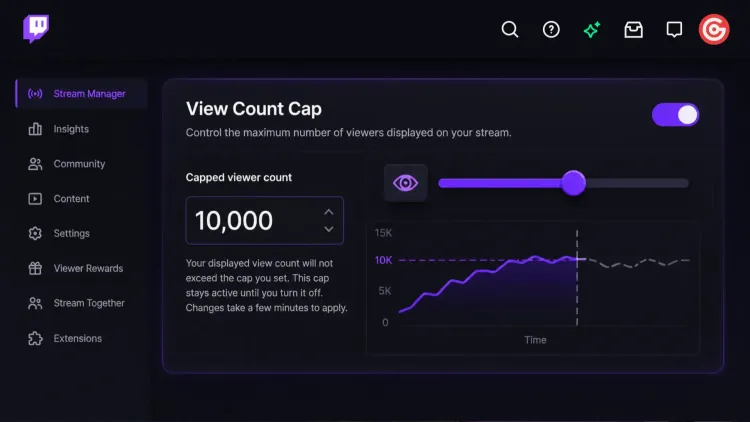 Twitch Will Now Let You Cap Your Own Viewer Count